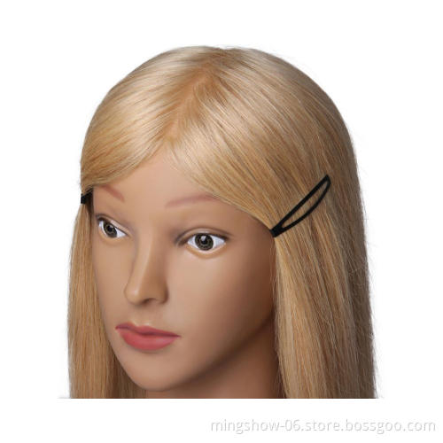Golden blonde 100% human hair training doll head